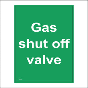 WS566 Gas Shut Off Valve Sign