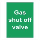 WS566 Gas Shut Off Valve Sign