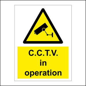 CT007 C.C.T.V In Operation Sign with Camera Triangle