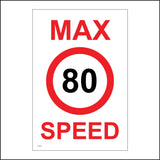 TR189 Max Speed 80 Sign with Circle