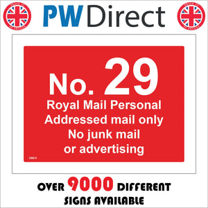 CM211 No 29 Royal Mail Personal Addressed Mail Only Personalise Choose Sign