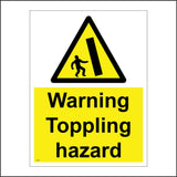 WS648 Warning Toppling Hazard Sign with Triangle Person Wall