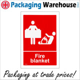 FI120 Fire Blanket Sign with People Fire Fire Blanket