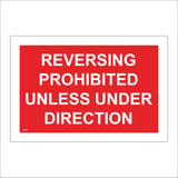 VE439 Reversing Prohibited Unless Under Direction