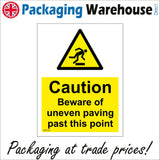 WT173 Caution Beware Of Uneven Paving Past This Point