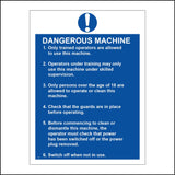 MA422 Dangerous Machine Sign with Circle Exclamation Mark