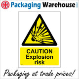 WS496 Caution Explosion Risk Sign with Triangle Explosion